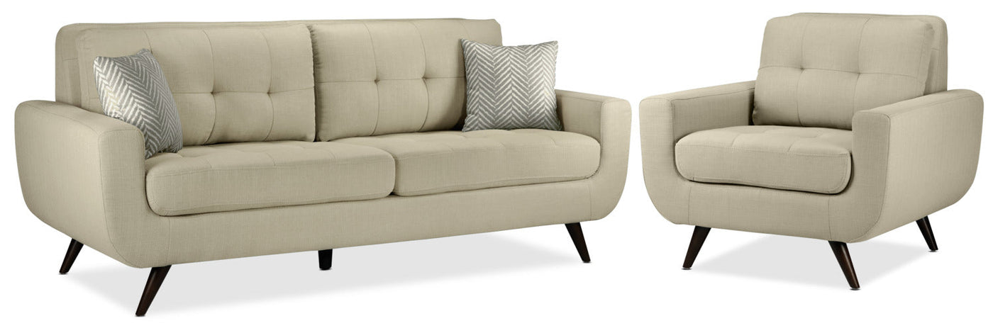 Julian Sofa and Chair Set - Beige