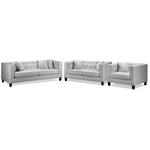 Astin Sofa, Loveseat and Chair and a Half - Grey