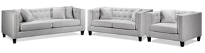 Astin Sofa, Loveseat and Chair and a Half - Grey
