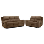 Roarke Reclining Sofa and Reclining Loveseat Set - Tobacco