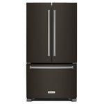 KitchenAid Black Stainless Steel French Door Refrigerator (25.2 Cu. Ft.) - KRFF305EBS