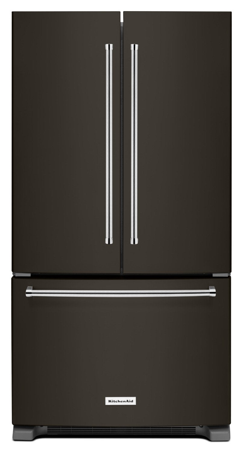KitchenAid Black Stainless Steel French Door Refrigerator (25.2 Cu. Ft.) - KRFF305EBS