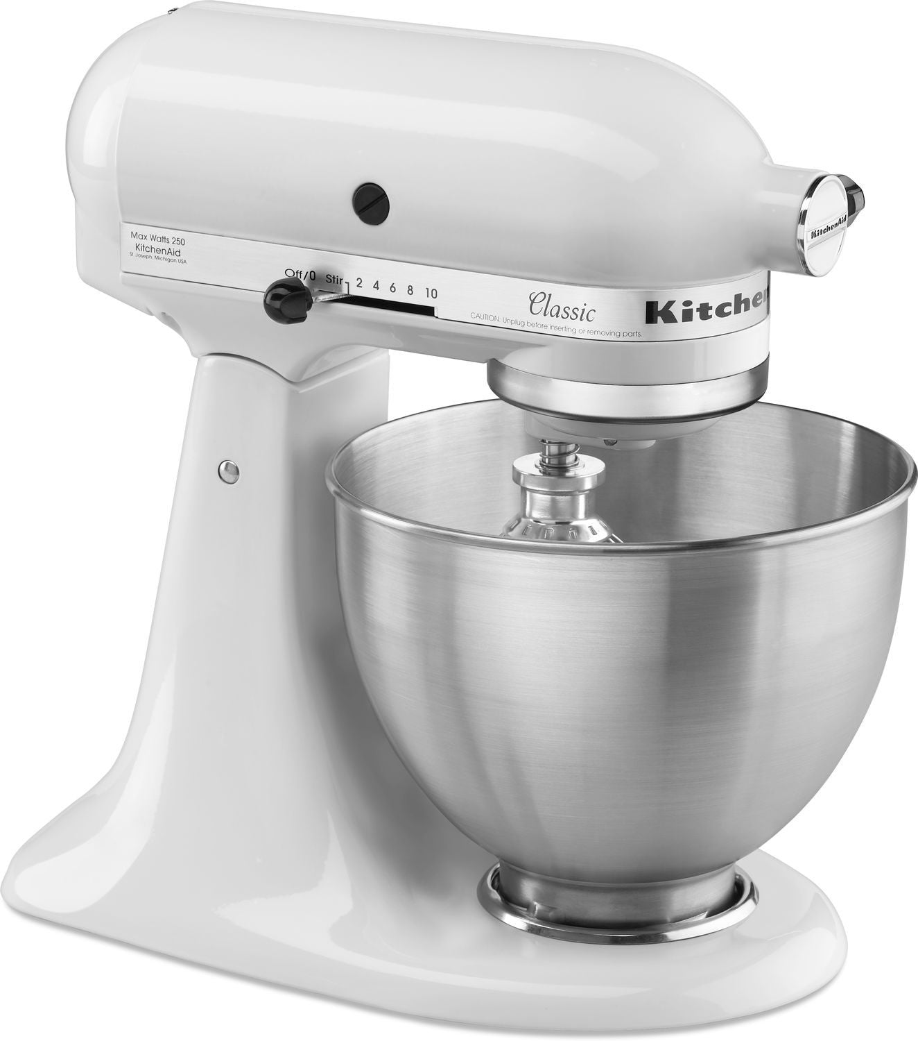 KitchenAid White Classic Series 4.5-Quart Stand Mixer - K45SSWH