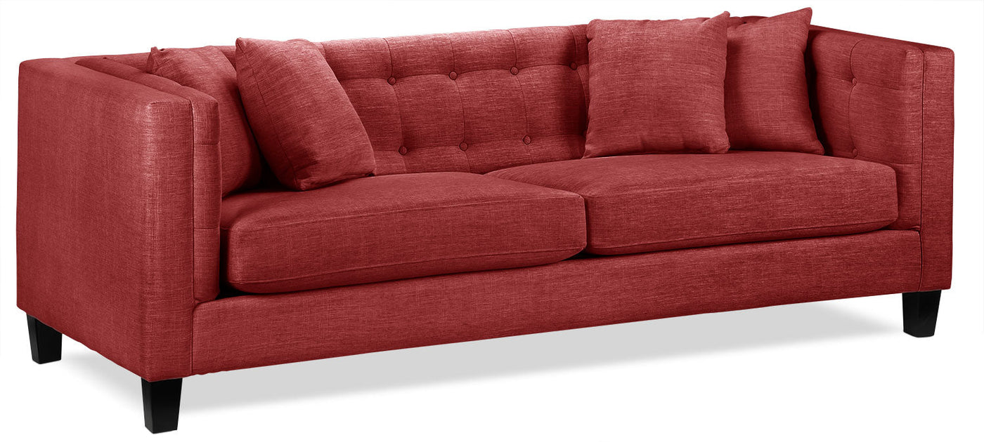 Astin Sofa and Loveseat Set - Red