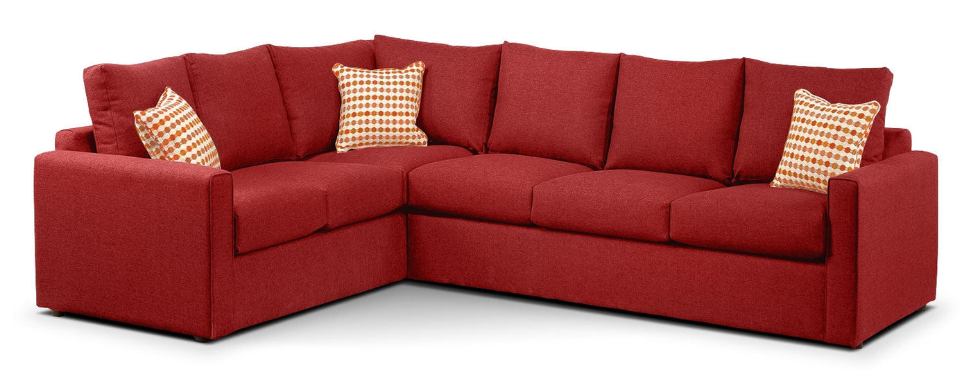 Athina 2-Piece Sectional with Right-Facing Queen Sofa Bed - Cherry