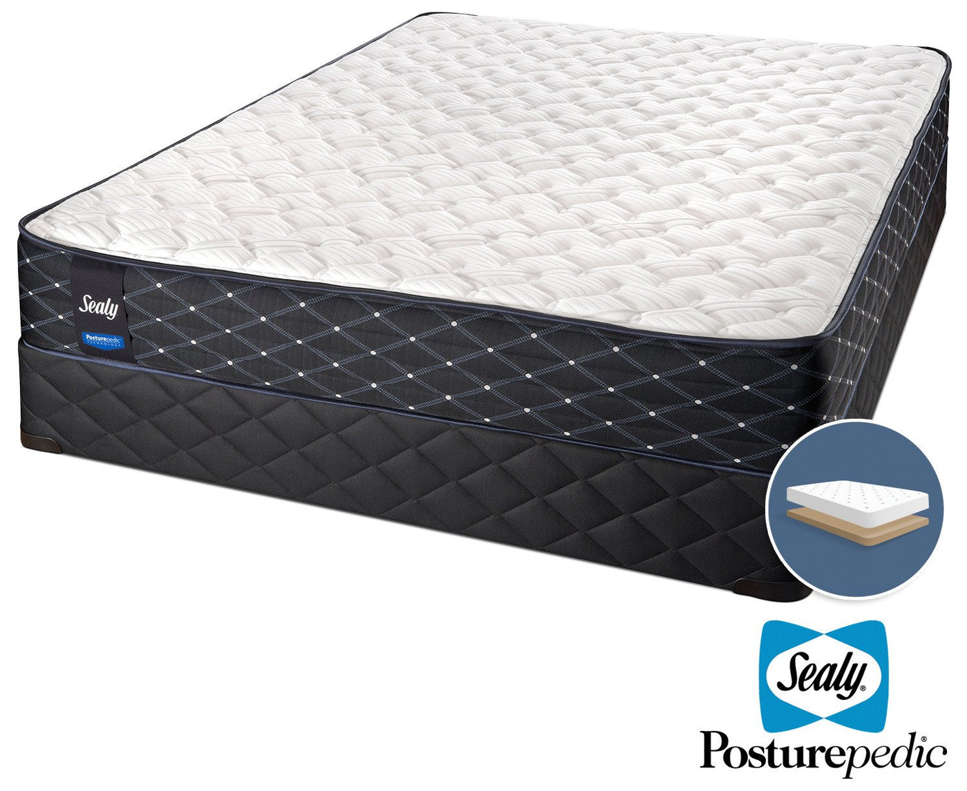 Sealy Innovate Extra Firm Queen Mattress and Low-Profile Boxspring Set