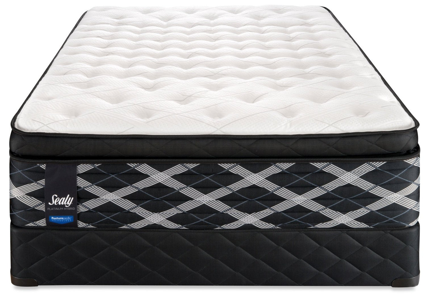Sealy Mastery Hybrid Plush Queen Mattress and Low-Profile Boxspring Set