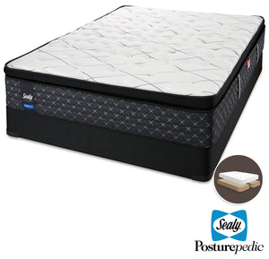 Sealy Pathos Plush King Mattress and Split Boxspring Set