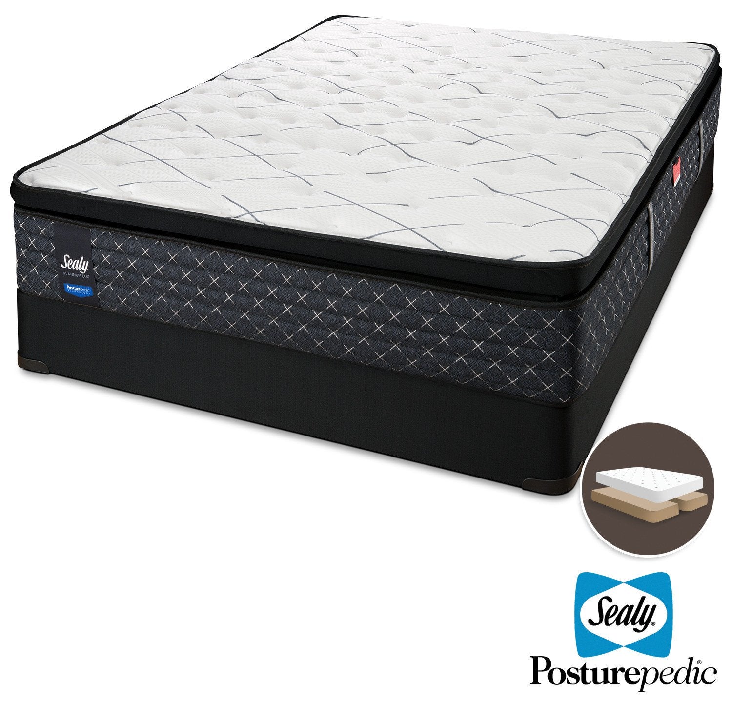 Sealy Pathos Plush Queen Mattress and Split Boxspring Set