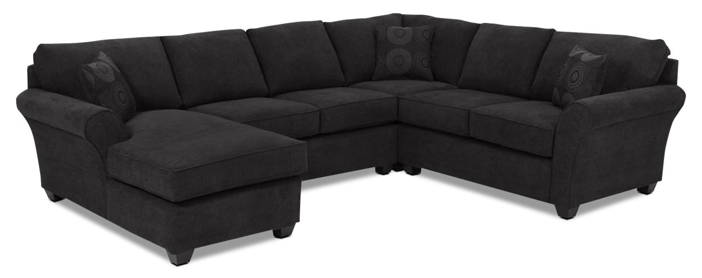 Althea 4-Piece Sectional with Left-Facing Chaise - Black