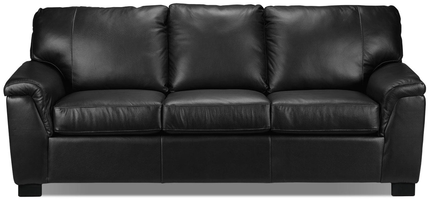 Reynolds Leather Sofa - Black