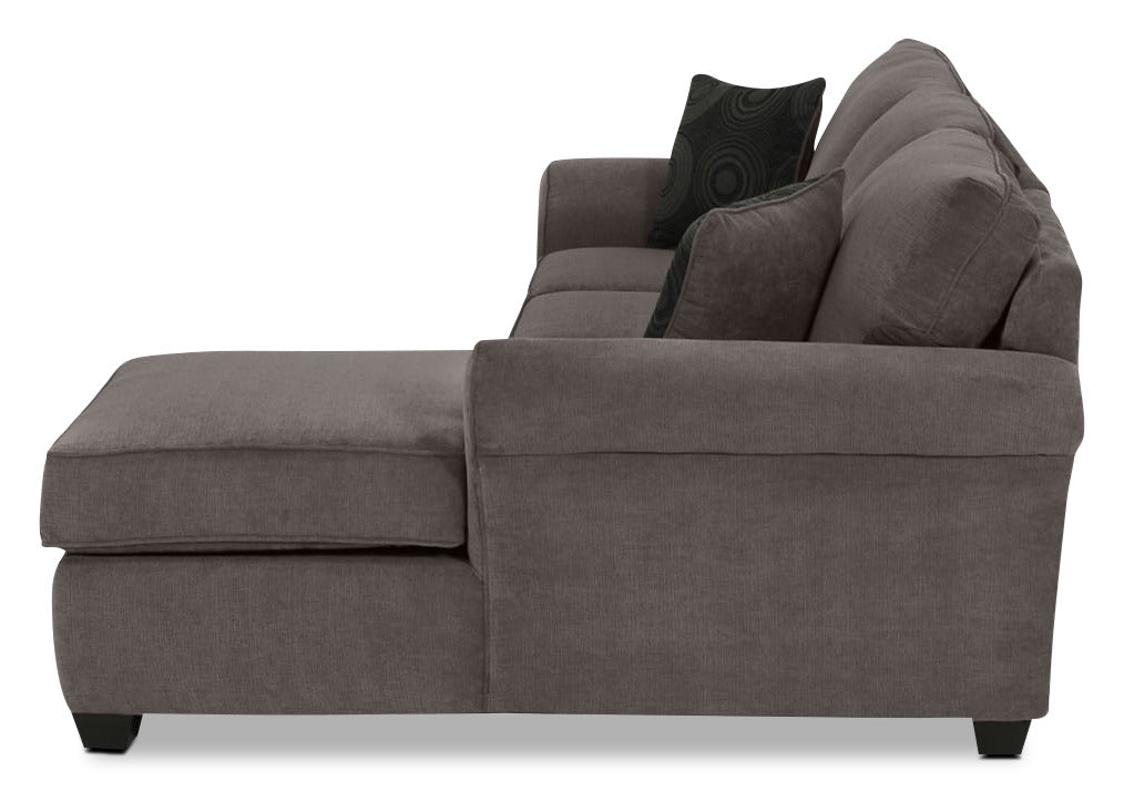 Althea 2-Piece Sectional with Right-Facing Chaise - Charcoal