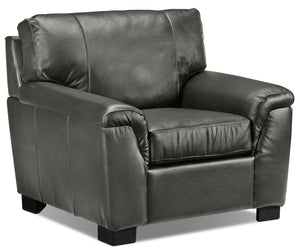 Reynolds Leather Chair - Dark Grey