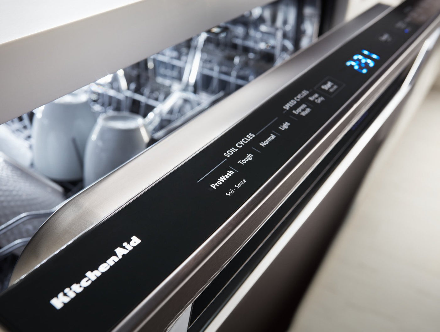 KitchenAid Black Stainless Steel 24" Dishwasher - KDPE234GBS