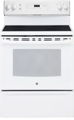GE White Freestanding Electric Range (5.0 Cu. Ft.) - JCB630DKWW