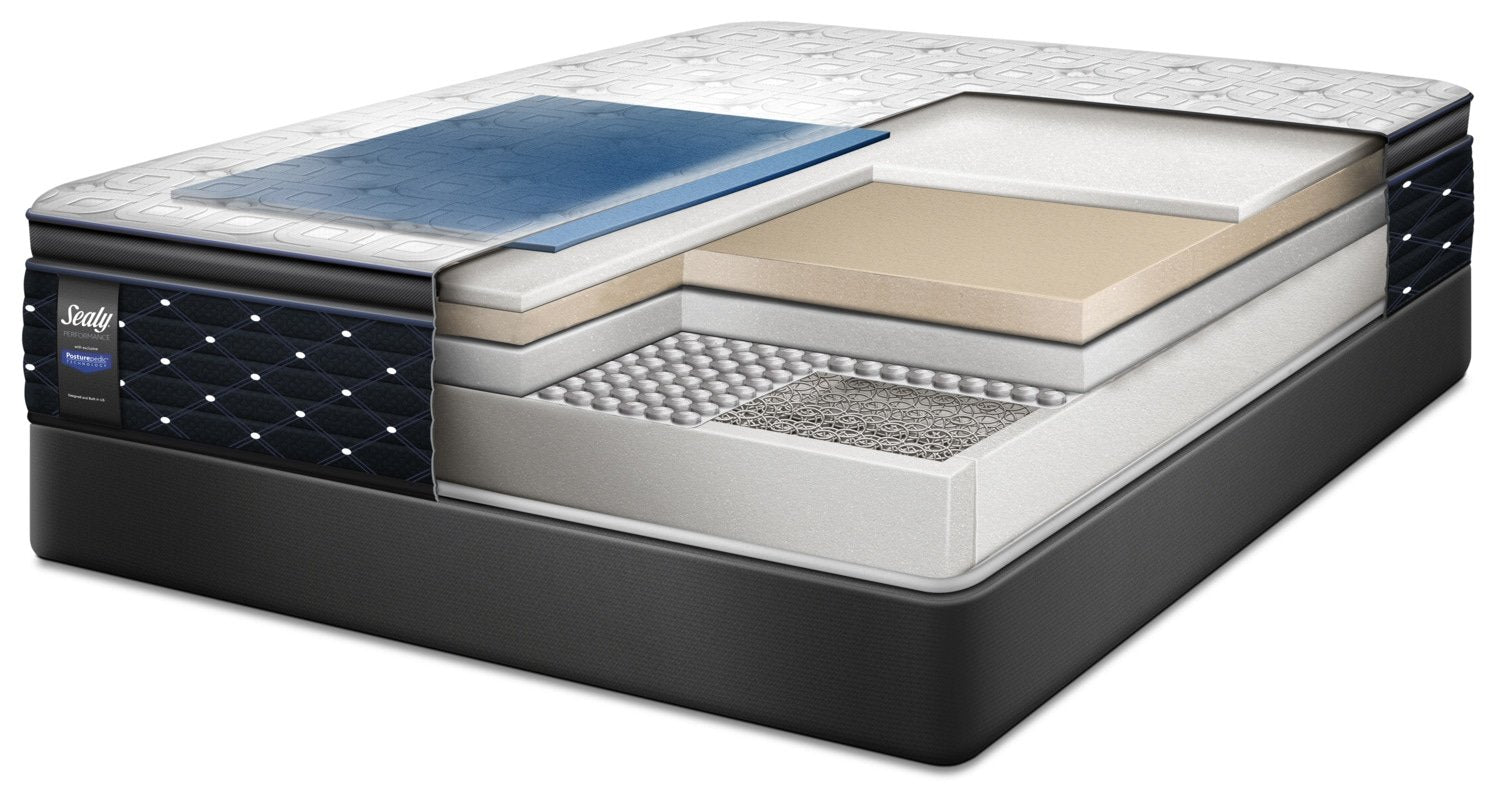 Sealy Entity Firm King Mattress and Split Low-Profile Boxspring Set