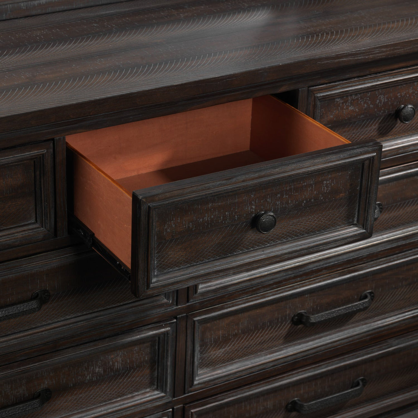 Camelot Dresser - Weathered Dark Brown