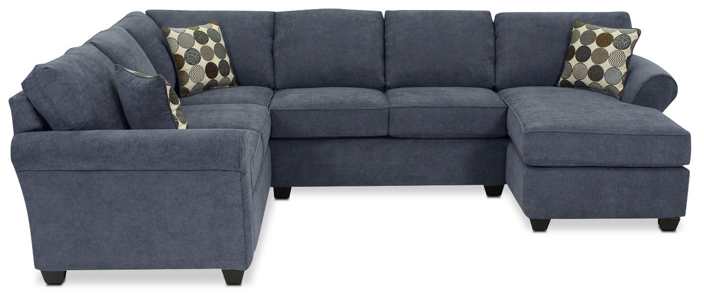 Althea 4-Piece Sectional with Right-Facing Chaise - Navy