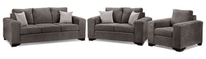 Fava 3 Pc. Living Room Package - Grey