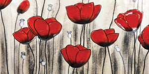 Poppies Canvas Painting (60" X 30")
