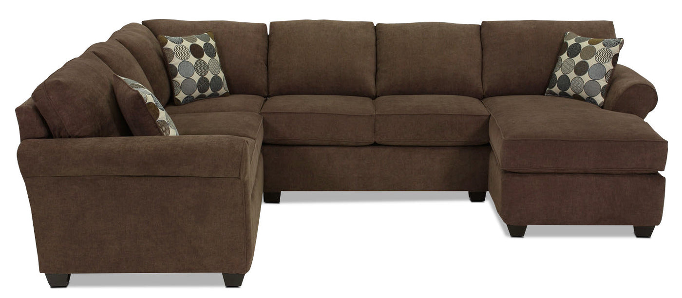Althea 4-Piece Sectional with Right-Facing Chaise - Coffee