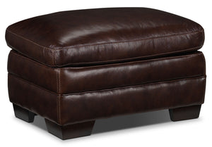 Amarillo Leather Ottoman - Brown