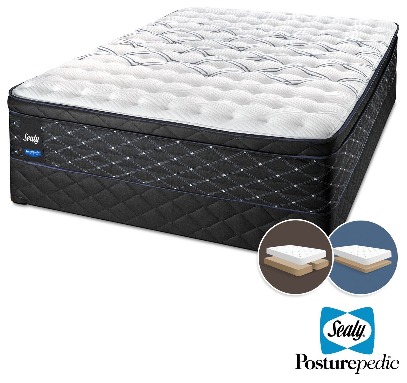 Sealy Entity Plush King Mattress and Split Low-Profile Boxspring