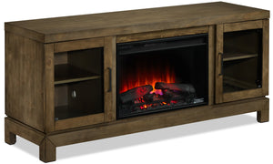 Berkeley Fireplace TV Stand - Grayish Brown
