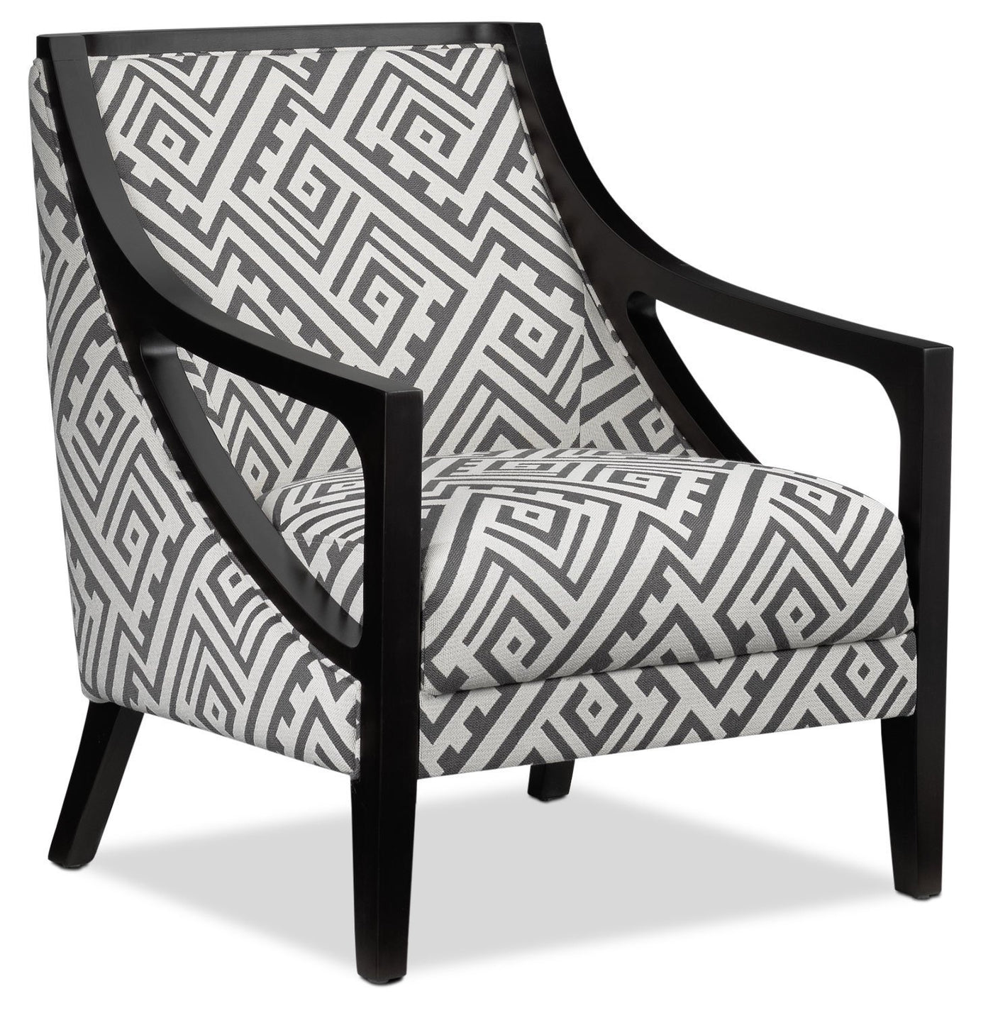 Rowena Accent Chair - White and Grey - Open-Box