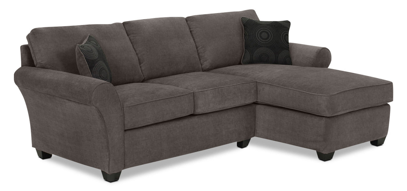 Althea 2-Piece Sectional with Right-Facing Chaise - Charcoal