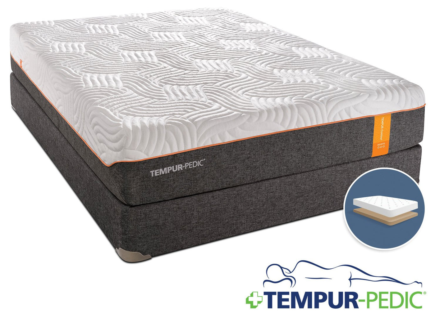 Tempur-Pedic Devote Firm Queen Mattress and Low-Profile Boxspring Set