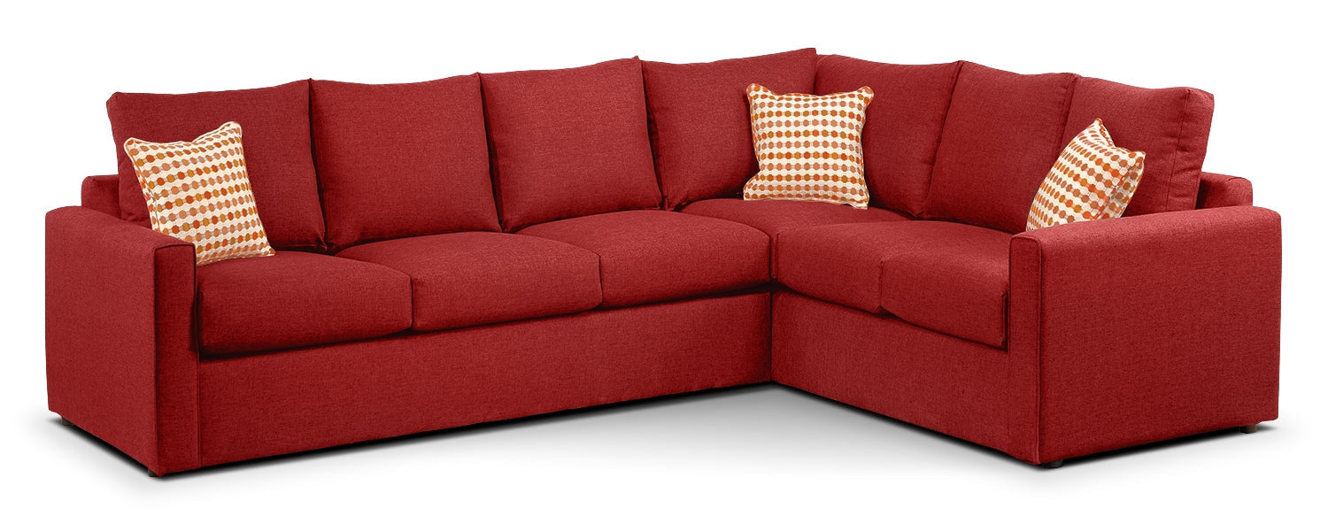 Athina 2-Piece Sectional with Left-Facing Queen Sofa Bed - Cherry