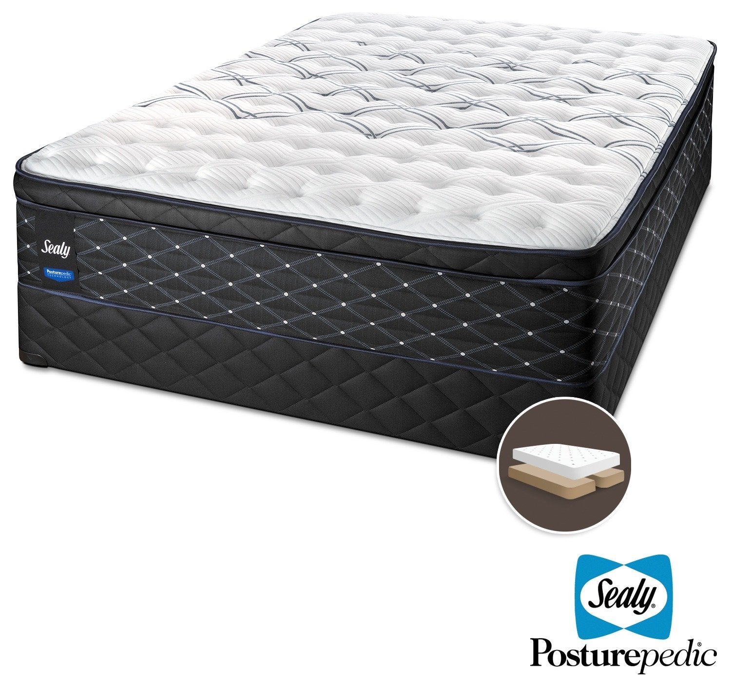 Sealy Entity Firm Queen Mattress and Split Boxspring Set