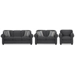 Aristotle Sofa, Loveseat and Chair Set - Graphite