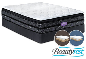 Simmons Beautyrest Ultra Garrett Cushion Firm King Mattress and Split Low-Profile Boxspring Set