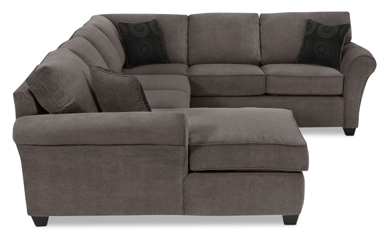 Althea 4-Piece Sectional with Left-Facing Chaise - Charcoal