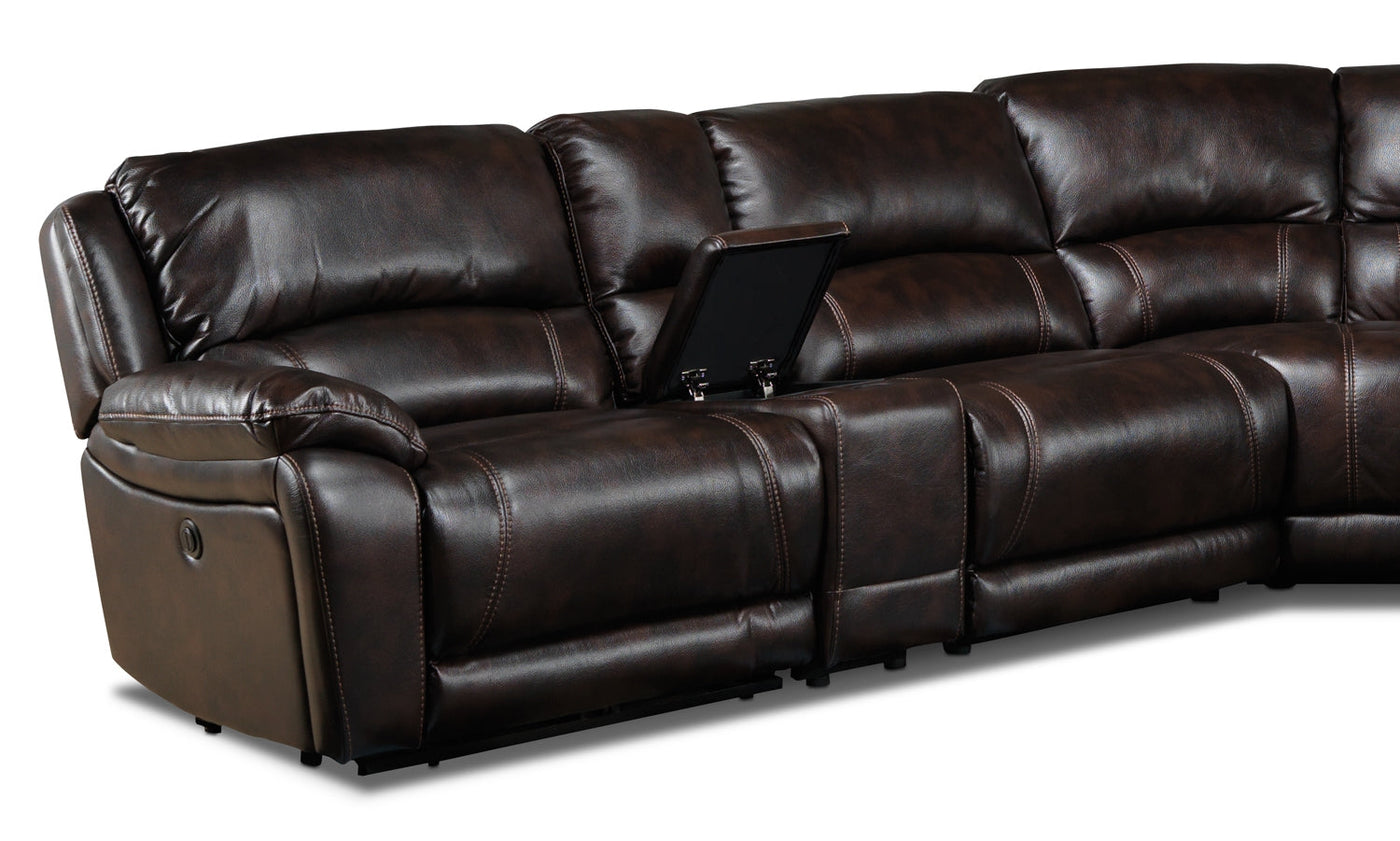 Santorini 6-Piece Power Reclining Sectional - Walnut