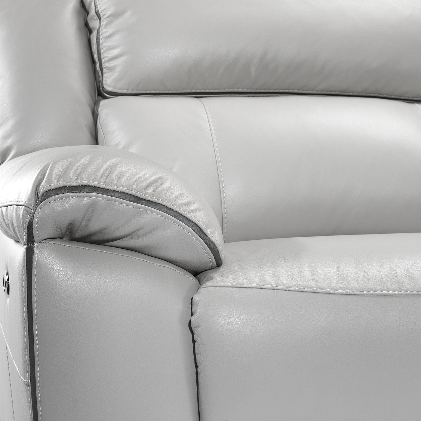 Holton 5-Piece Leather Sectional with Right-Facing Chaise - Grey