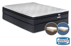 Simmons DeepSleep Ultra Jenna II Firm Queen Mattress and Low-Profile Split Boxspring Set