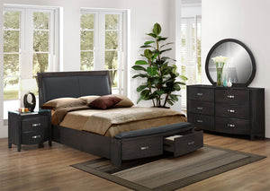 Cinema 6-Piece King Storage Bedroom Set - Charcoal