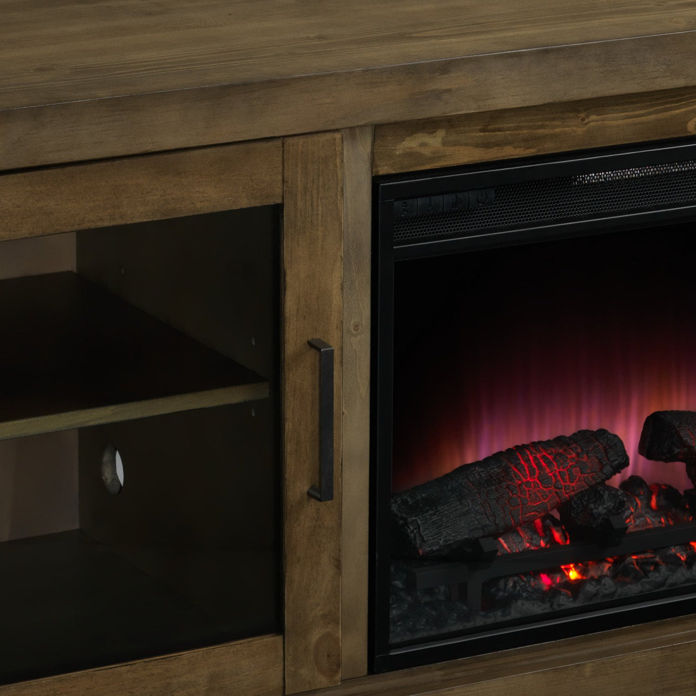 Berkeley Fireplace TV Stand - Grayish Brown