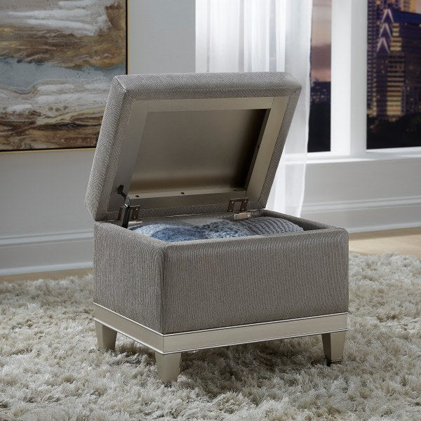 Reece Vanity Storage Bench - Silver Grey