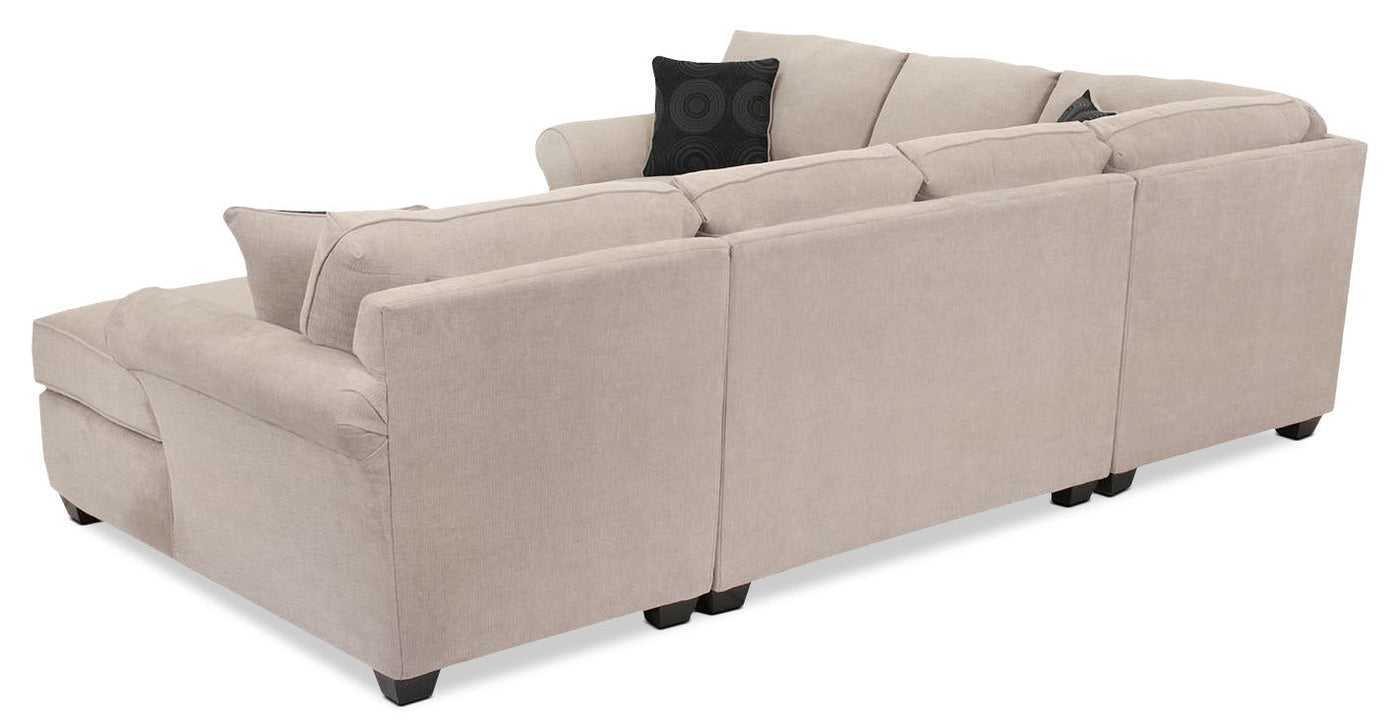 Althea 4-Piece Sectional with Right-Facing Chaise - Mocha
