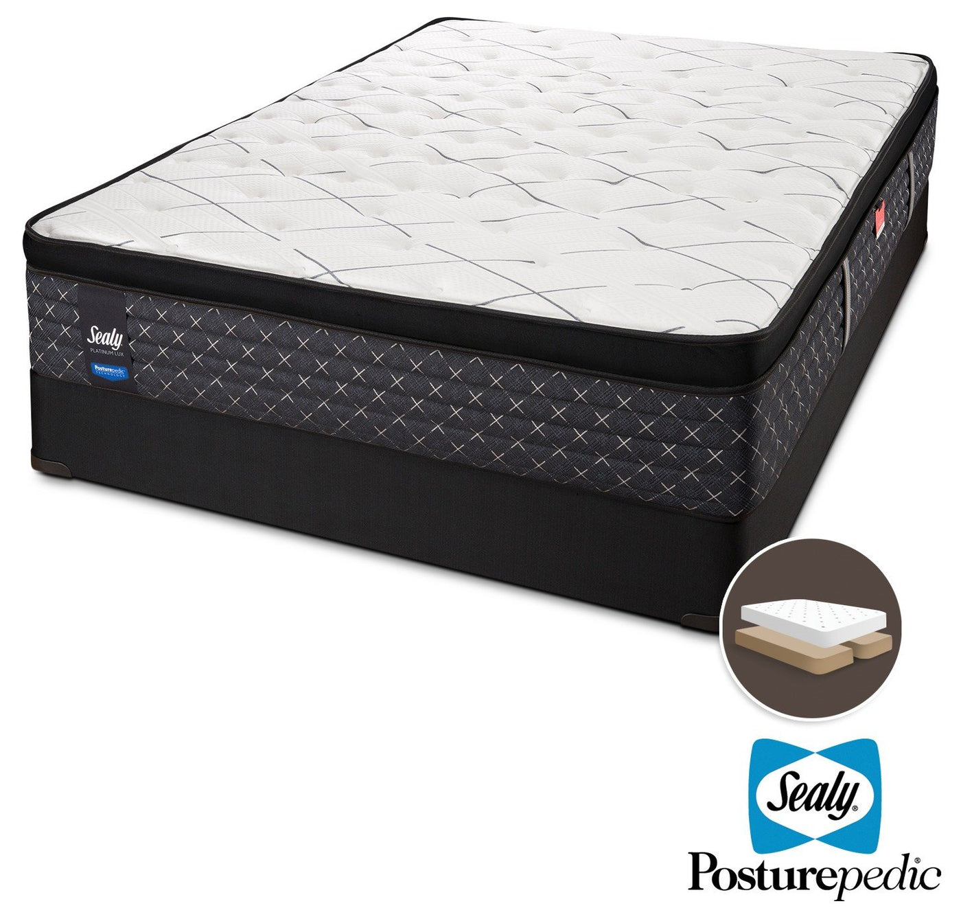 Sealy Ethos Plush King Mattress and Split Boxspring Set