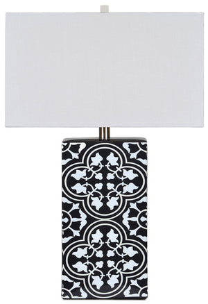 Catalina 27" Table Lamp - Black and White