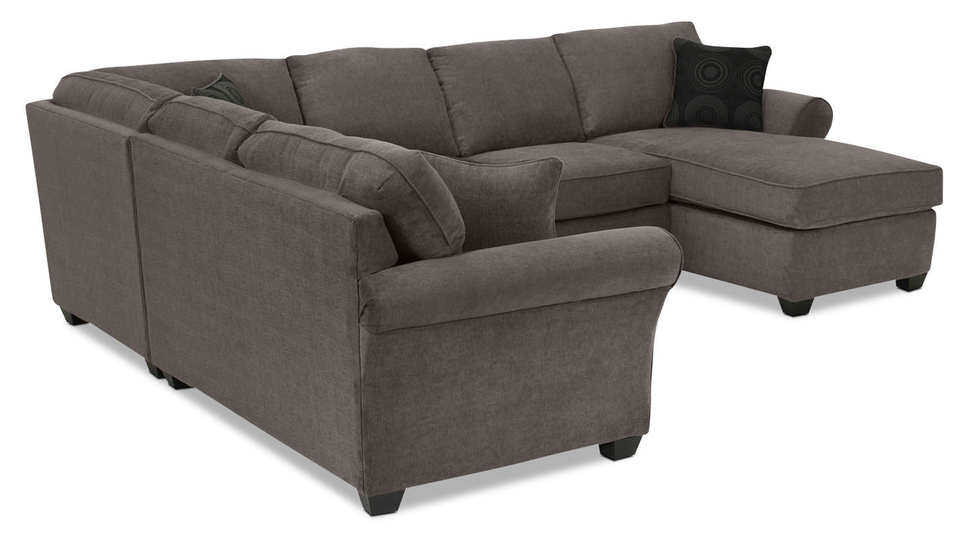 Althea 4-Piece Sectional with Right-Facing Chaise - Charcoal