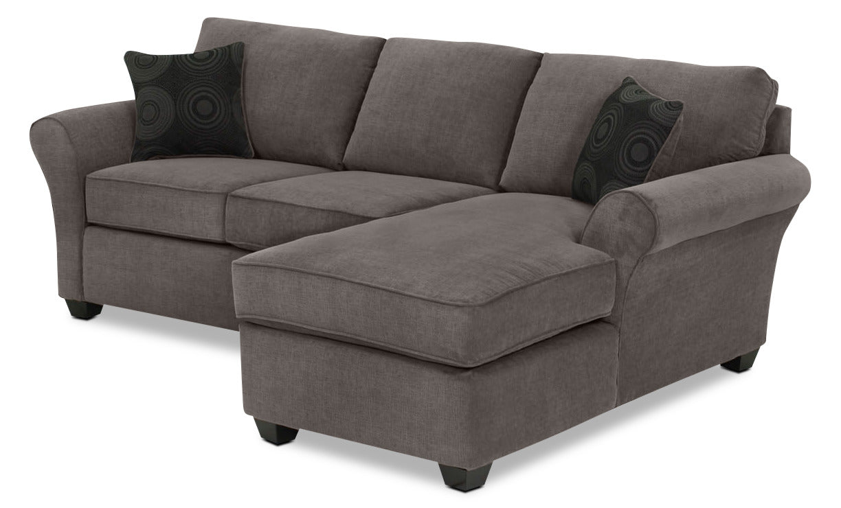Althea 2-Piece Sectional with Right-Facing Chaise - Charcoal