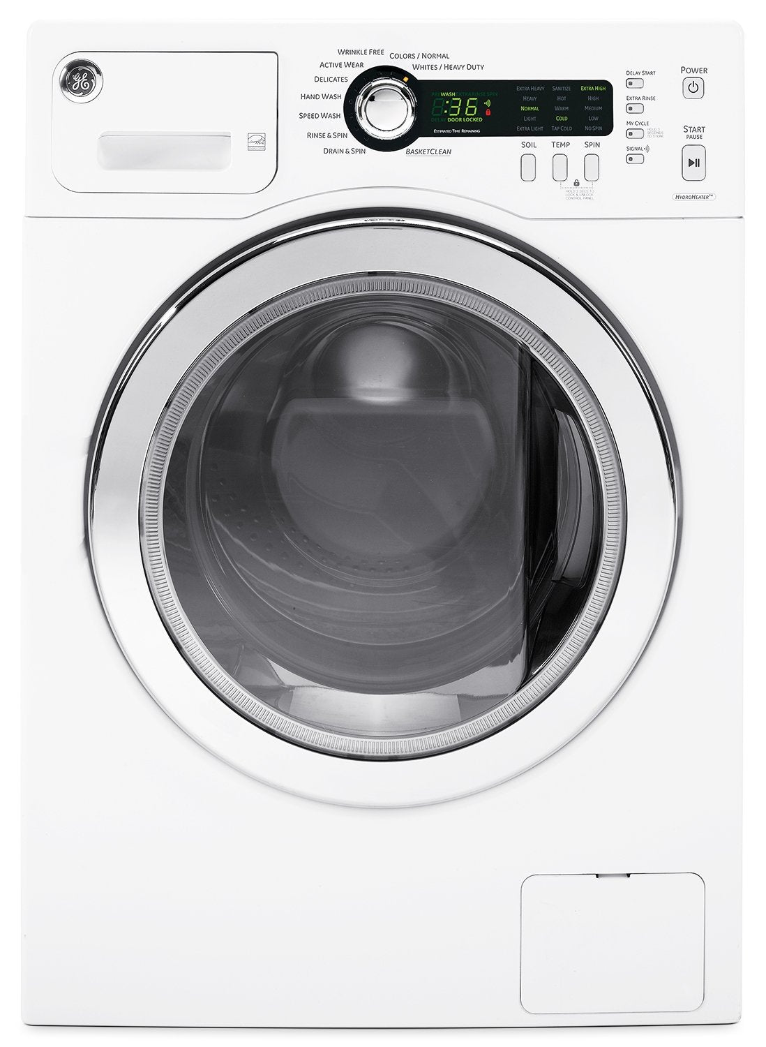 GE White Front-Load Washer (2.6 Cu. Ft. IEC) - WCVH4800KWW