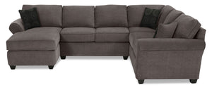 Althea 4-Piece Sectional with Left-Facing Chaise - Charcoal