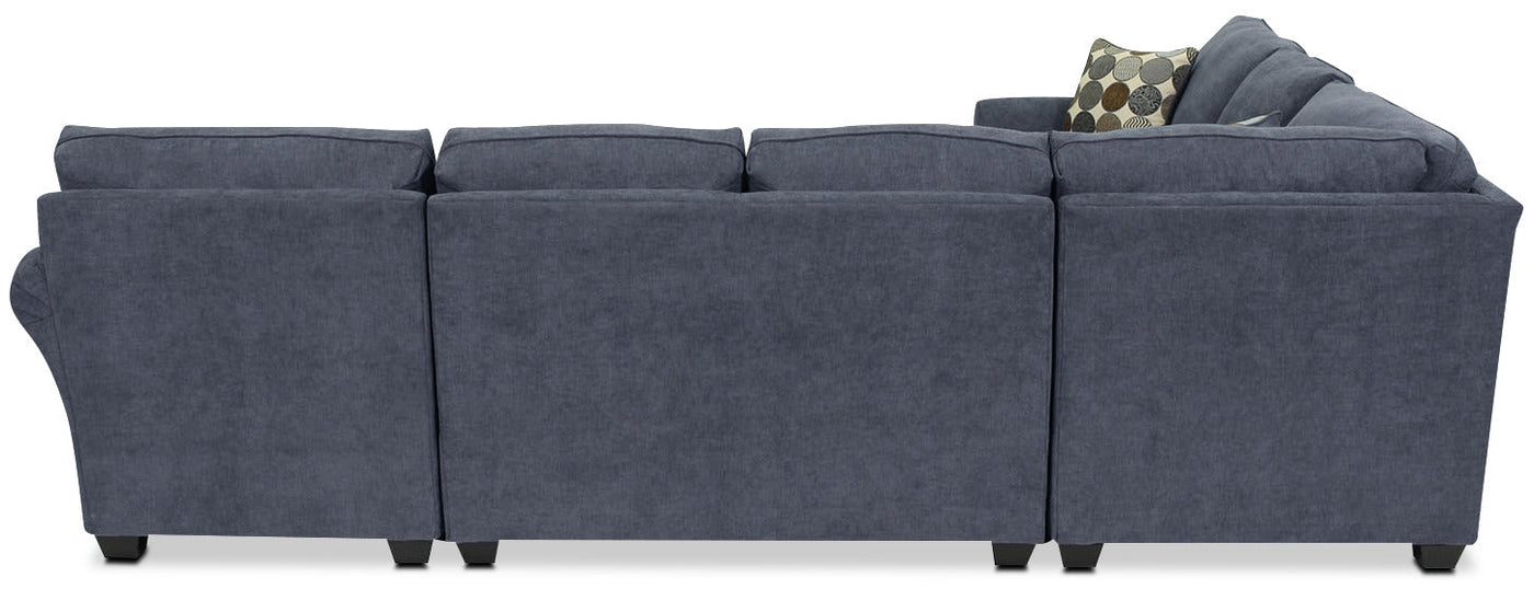 Althea 4-Piece Sectional with Right-Facing Chaise - Navy